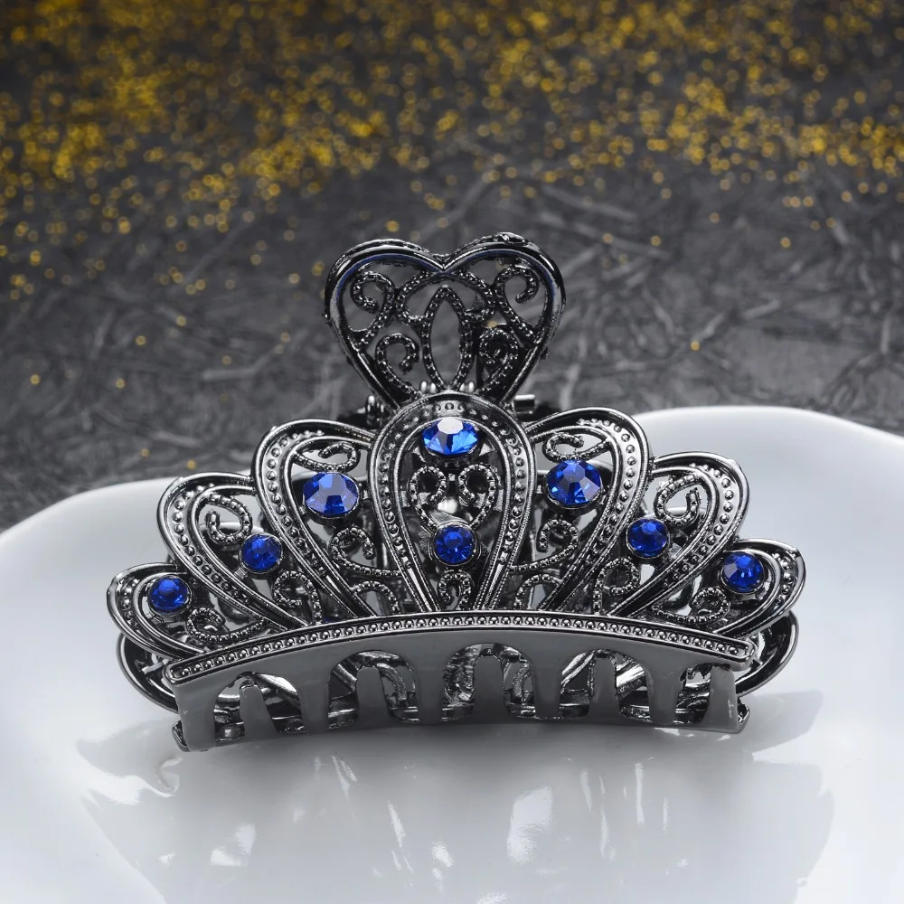 

Charm Rhinestone Resin Crystal Flower Hair Claws For Women Vintage Hair Jewelry Plant Animal Crab Clip Wedding Hair Accessories