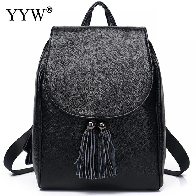 Best Offers 2018 Women Backpack Designer High Quality Tassel Pu Leather Women Bag Fashion School Bags Large Capacity Backpacks Travel Bags<br />