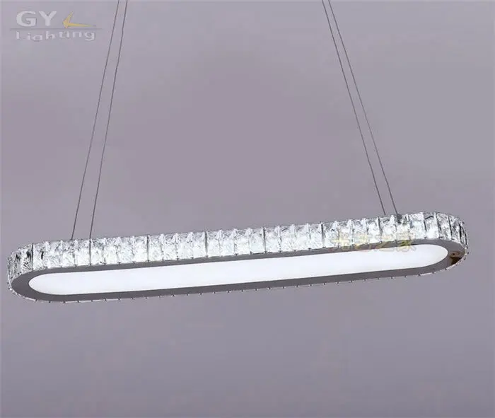 

AC100-240V  L65*W18cm 35W three color temperature LED crystal pendant lights SMD light source pendentes e lustres lamp fixture