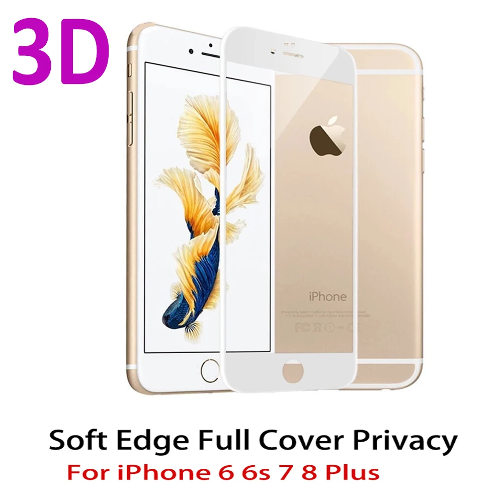 Закаленное 3d стекло 9H с полным покрытием для iPhone 7 6 S 8 Plus защитная пленка экрана