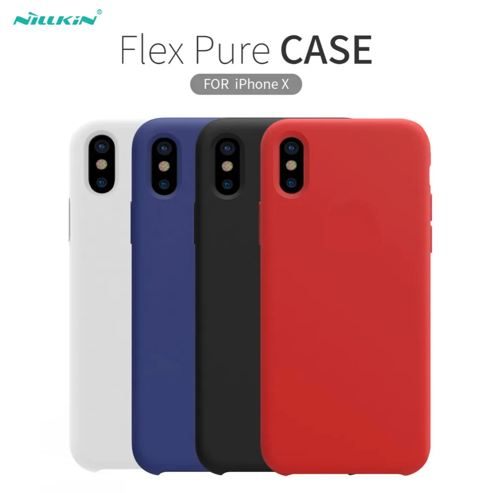 Защитный чехол Nillkin Flex Pure для iphone x тонкий мягкий жидкий силиконовый резиновый