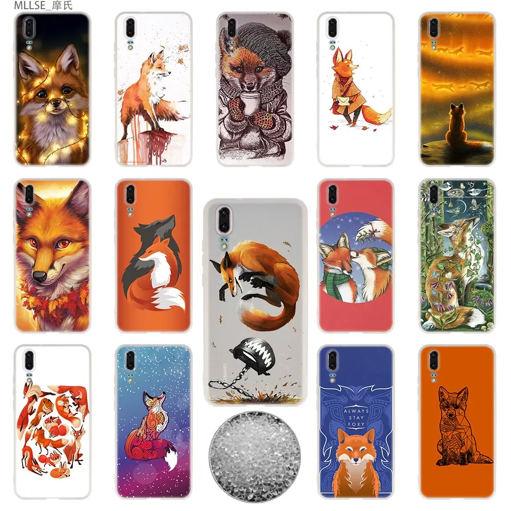 

Anime funny foxs lovely cute TPU Cover Phone Cases Soft For Huawei P 20 pro P10 Plus P9 P8 lite 2017 P30 pro samrt 2019 Nova 3e