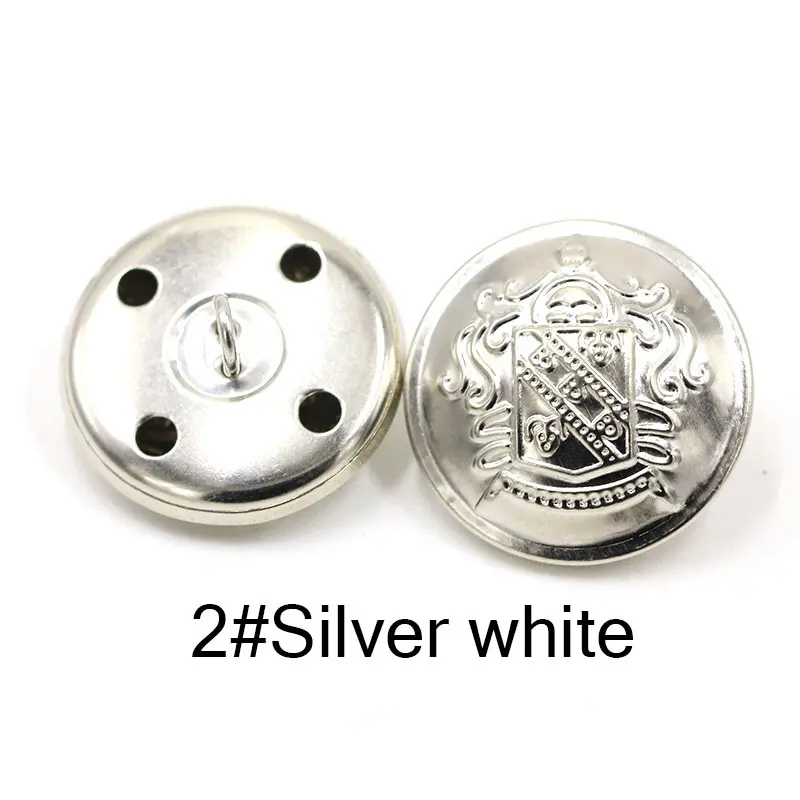 Silvery white 2 Золотой Классический DIY Бронзовый Лидер продаж 10 шт./лот аксессуары для одежды пуговицы популярные высокое качество пальто для джинсов серебристый - Цвет: Silvery white 2