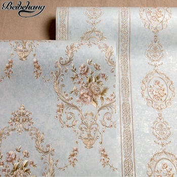 

beibehang High-grade European non-woven new wallpaper bedroom bedside background wall paper bedroom 3D relief wallpaper room AB