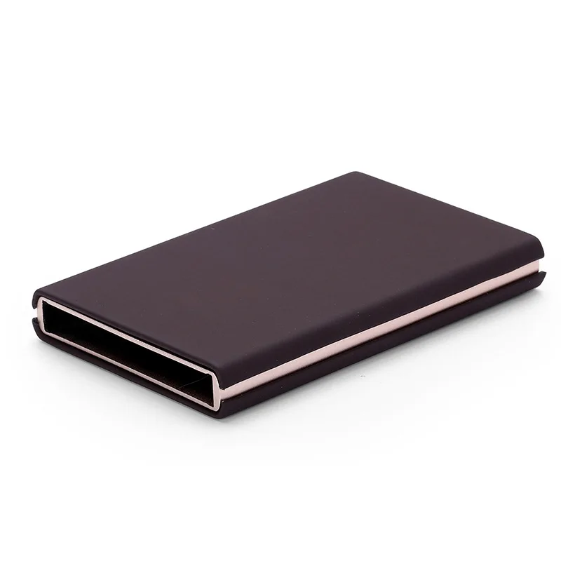 

2019 Automatic Pop Up Credit Card Holder Cover Business Metal PU Leather Card Wallet Travel Cash Clip Holder Cardholder