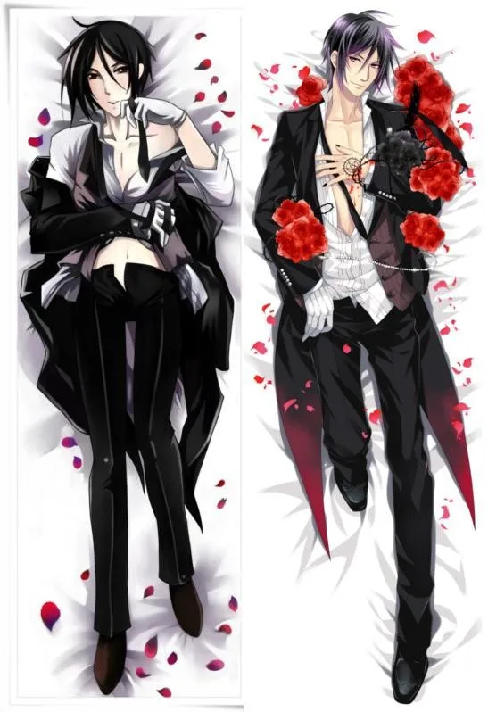 Us 17 59 20 Off Japanischen Anime Kuroshitsuji Black Butler Sebastian Ciel Kissenbezug Fall Mannlichen Hugging Korper Dakimakura In Kissenbezug