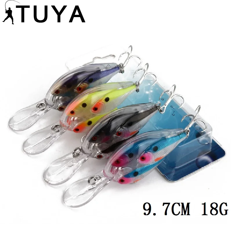 

TUYA 1PCS fish school Crankbait big wobblers Artificial bait Minnow Fishing Lure 9.7CM 18G Hard Bait ball Crank bait