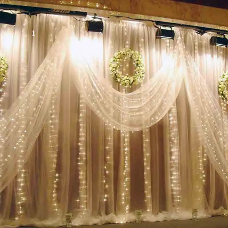 Excelvan 400leds String Lights Curtain Window Icicle Fairy Light Christmas Holiday Home Wall Decoration Hanging Led Lamp Jpg Wall Decoration Lights Makipera