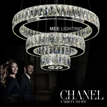 

K9 Crystal LED Pendant Light LED Diamond Ring Crystal Hanging Pendant Lamp Lustre Cristal de tech Crystal Drop Lighting MD2226