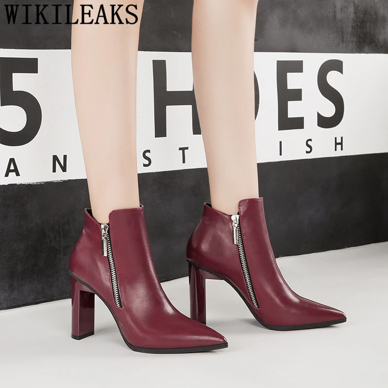 

winter shoes women high heels boots women ankle boots for women leather boots women black boots booties botines mujer 2019