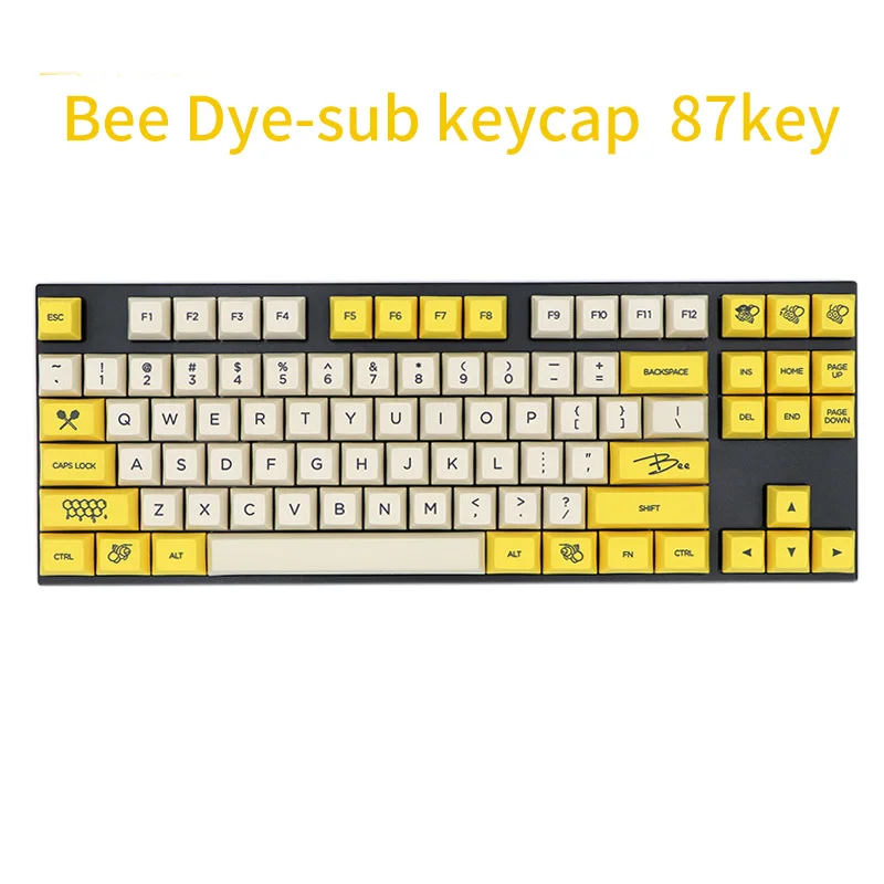 BGKC DSA Bee Тепловая Сублимация красителя для печати, PBT keycap для проводной USB механической клавиатуры Cherry MX switch keycaps