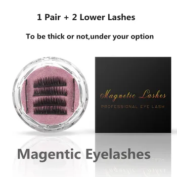 

3D Mink Magnetic Eyelashes 3 Magnets Extension Magnet Lashes Natural Thick Handmade Magnetic Eye Lashes Makeup Kit Gift