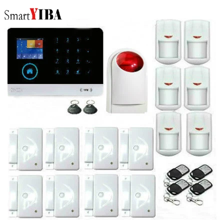 

SmartYIBA New Smart Host Home security protection GSM SMS wireless Alarm system Wirelsee Strobe Siren Remote Control Home Alarm