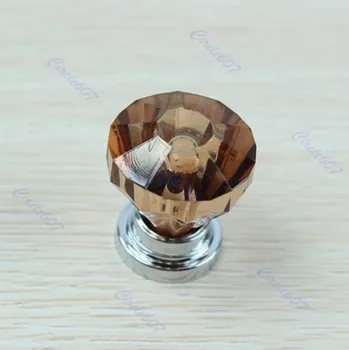 

10pcs/lot Amber Pull Handle Acrylic Door Knob Drawer Cabinet Cupboard 26mm Hardware Nice Gifts