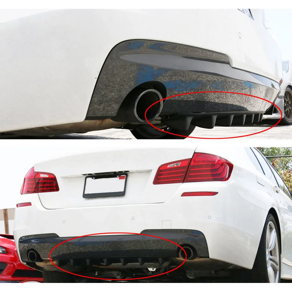 Universal ABS Car Rear Bumper Shark Fin 7 Wings Lip Diffuser Car Rear Bumper Shark Fin Diffuser Spoiler Kit Lower Car Splitter (3)