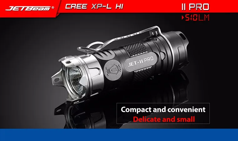 JETBeam II Pro мини светодиодный фонарик CREE XP-L Hi LED 510 люмен для самообороны с 1 * CR123 Батарея