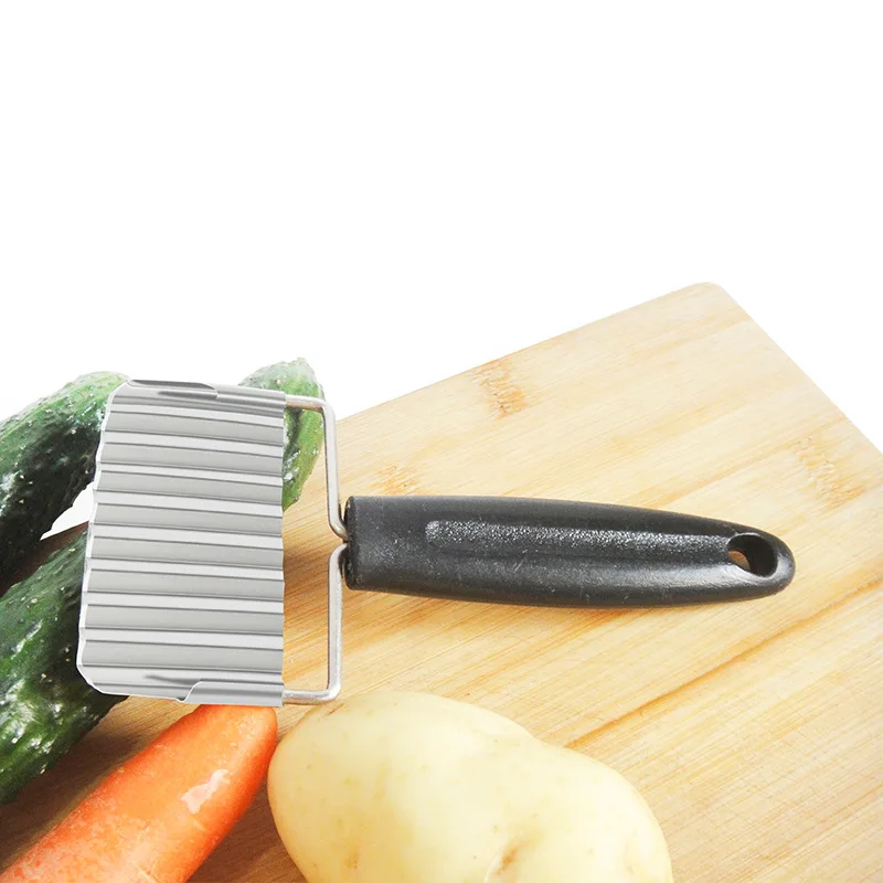 

1pcs New Potato Knife Stainless Steel Potato Chip Dough Vegetable Crinkle Wavy Cutter High Quality Slicer Fruits Knife Food
