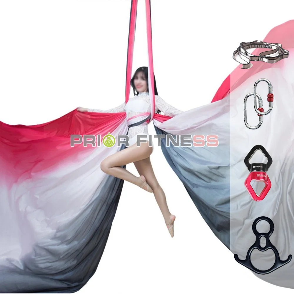 

13Yards/12m colorful Flying aerial silk set Yoga Hammock Trapeze Sling Kit Extension Straps Antigravity Nylon Yoga Swing
