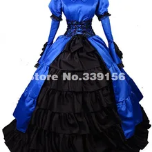 Новое поступление Элегантный синий с длинным рукавом Лук Готический викторианской бальное платье Средневековый Ренессанс викторианской платья вечерние платье