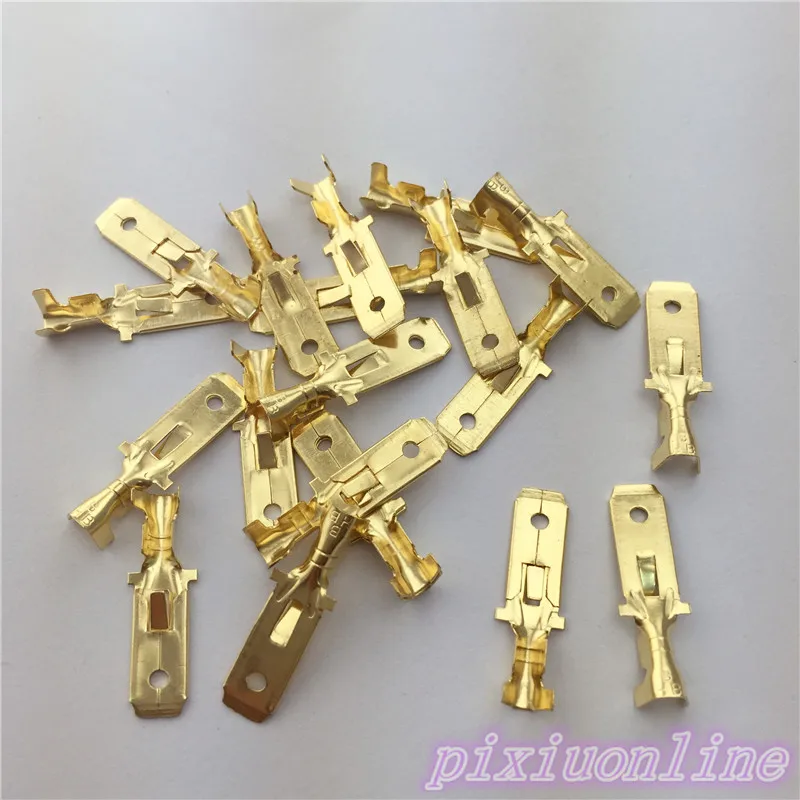 High Quality L15y 20pcs 6.3mm Copper Male Wire Splice Crimp Terminal