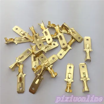 

High Quality L15Y 20pcs 6.3mm Copper Male Wire Splice Crimp Terminal Spade Connector