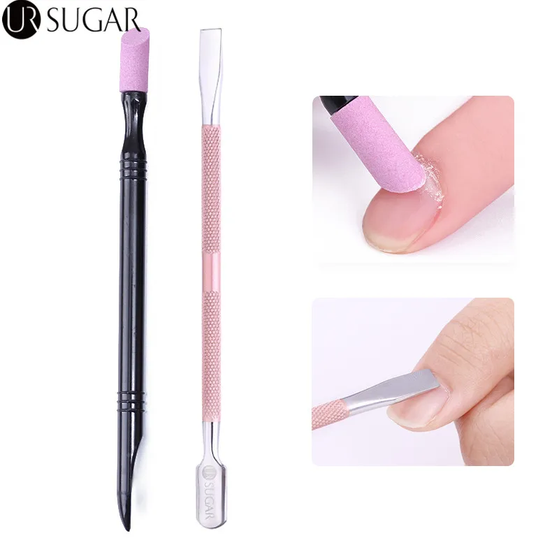 2Pcs Dual ended Cuticle Remover Set Rose Gold Nail Cuticle Pusher
