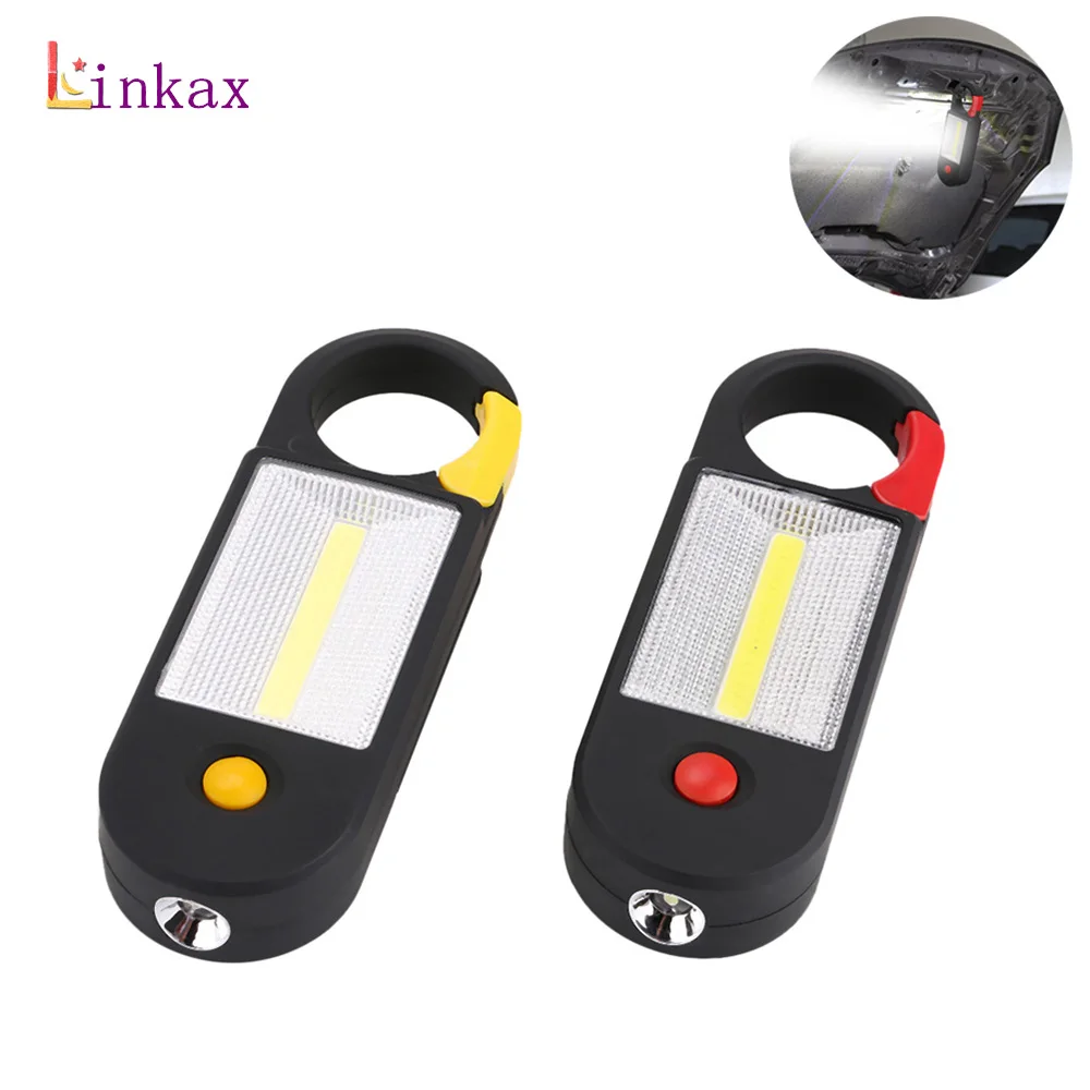 Mini Inspection Lamp 2 Mode COB LED Working Light Magnetic Clip Torch Flashlight Work Lights By 3 AAA Battery