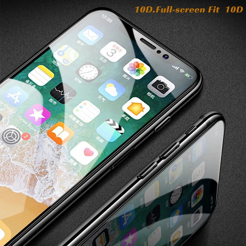 DanYee 10 шт. новая модель 10D полноэкранная резиновая пленка для iPhoneX/Xs XsMax XR HD