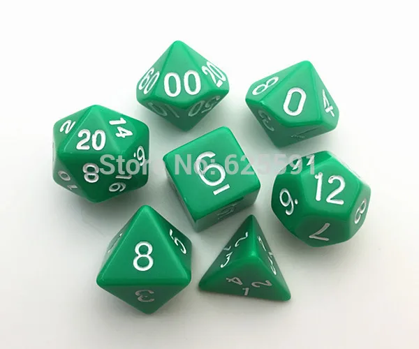 7 шт./лот высококачественные зеленые кости D4 6 8 10 10% 12 20 красочные|dice|dice largedice picture |