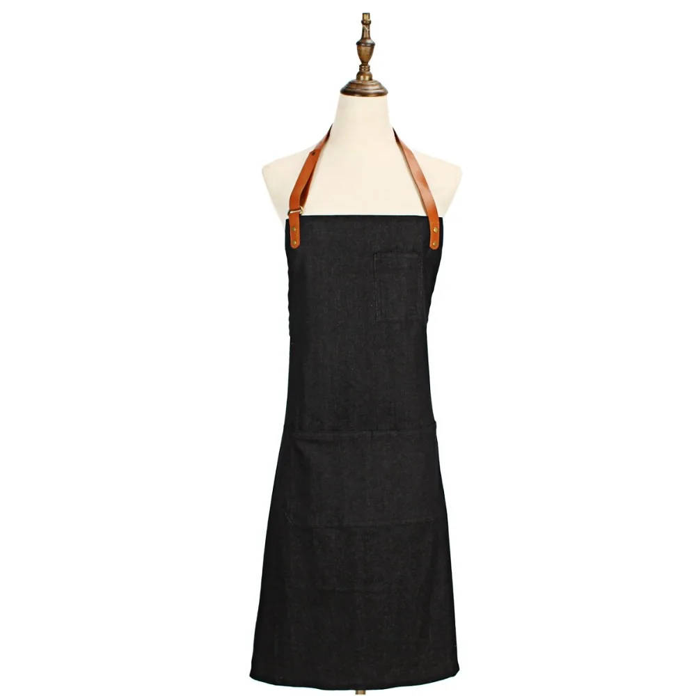 Fashion cotton denim apron kitchen cooking aprons for woman unisex Chef