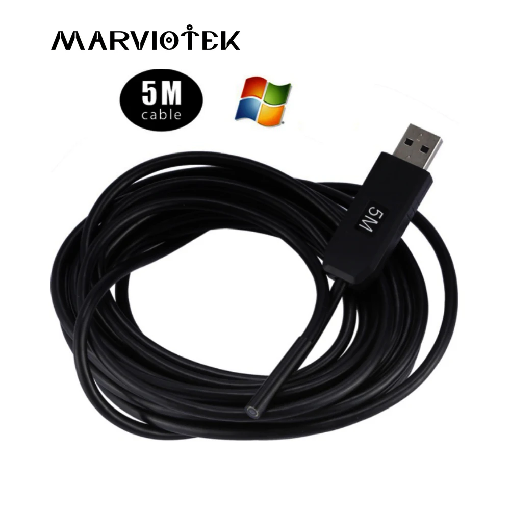 USB эндоскоп камера 5 мм Водонепроницаемый IP67 6 led бороскоп Эндоскоп камеры м