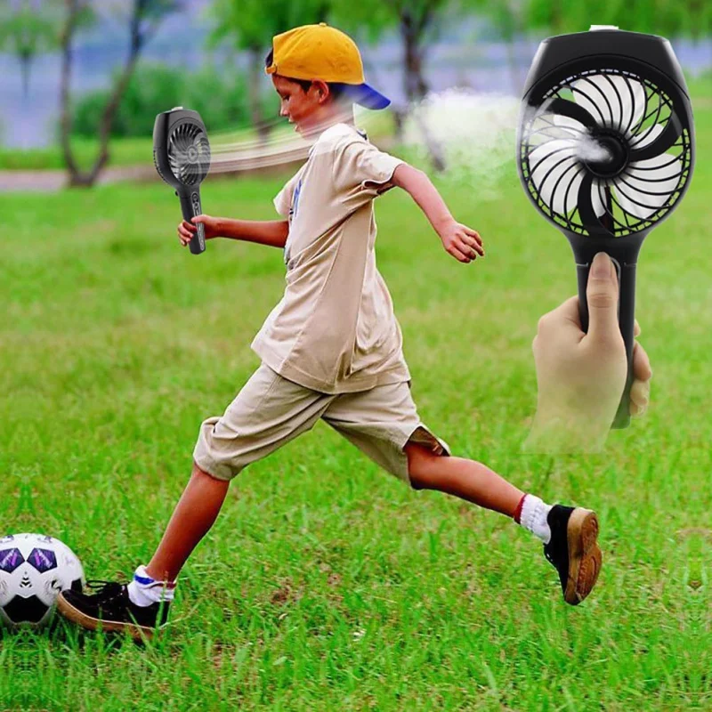 

Small Fan Spray Water Spray Portable Battery Operated Hand USB Power Fan Mini Fan Cooler With Strap