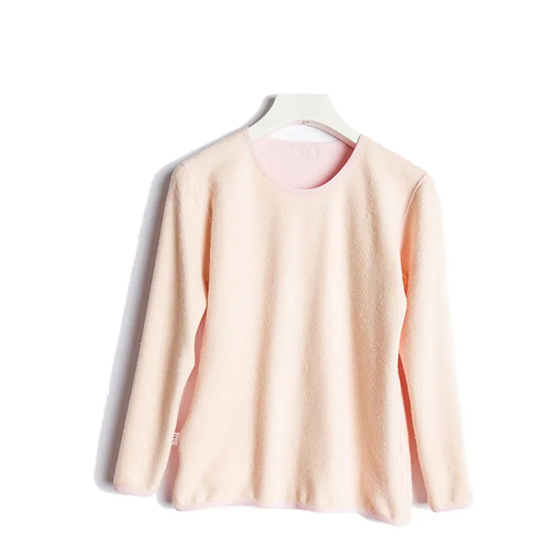 LEECHEEAutumn winter lady's pure color silk warm underwear set of silk