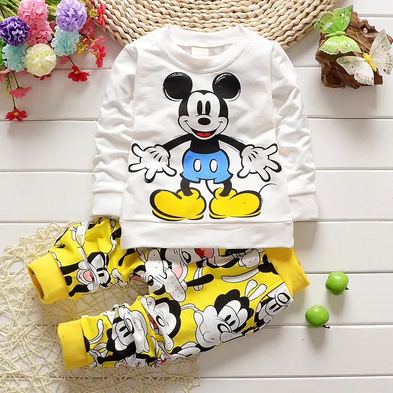 

2015 children clothes Boys baby clothing set Fashion Leisure Cotton sport suit Minnie boys T-shirt + pants