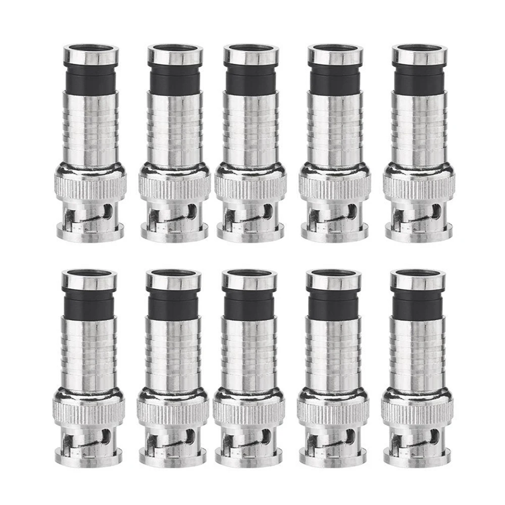  CNIM Hot 10 pcs BNC Compression Connector for Coax RG59 Cable CCTV Cameras - 32764180692