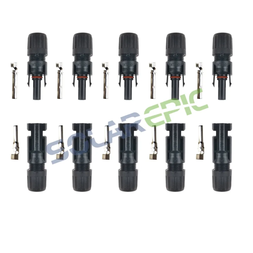 

5 Pairs Waterproof MC4 Solar Panel Connector Male + Female Wire Solar Panel Cable Connectors MC4 Waterproof IP67