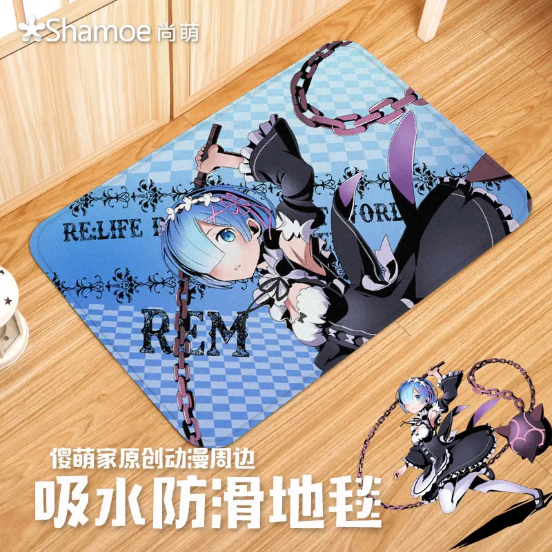 Аниме мультфильм Re:Zero kara Hajimeru Isekai Seikatsu скользящий ковер для спальни коврик Tapete