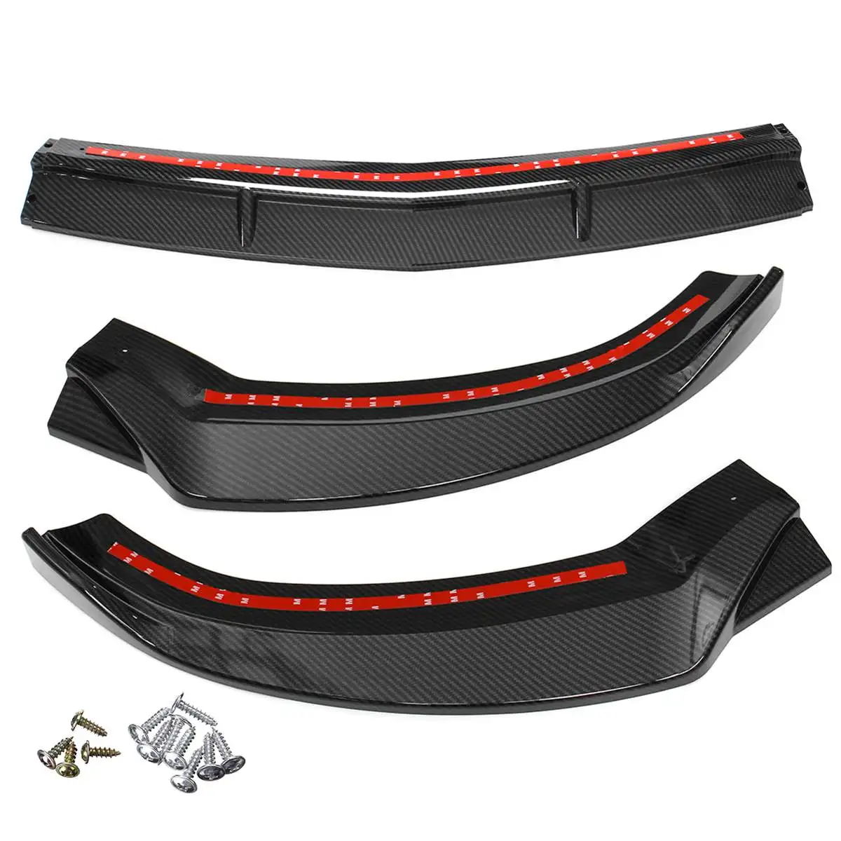 3 piezas W205 coche labio delantero Chin parachoques Spoiler divisores Kit de cuerpo para Mercedes para Benz clase C w205 C250 C300 C350 2015-2018