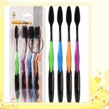 4 шт Двойная ультра бамбуковая древесный уголь Нано зеленая щетка креативная Массажная саржевая ручка зубная щетка мягкая зубная щетка для взрослых