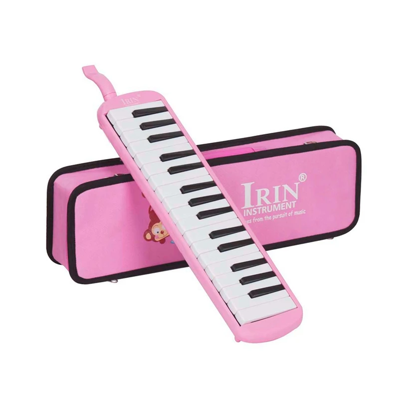 

Hot-IRIN 32 Piano Keys Keyboard Pinao Melodica Musical Instrument for Music Lovers Carry Hard Musical Present Box(Pink)