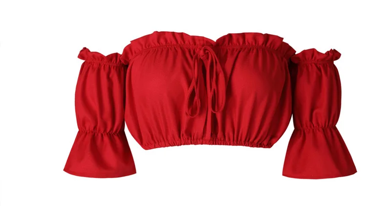 green cami 2020 Sexy Strapless Off Shoulder Tee Tops Summer Short Sleeve Beach T Shirts Women Solid Color Crop Tops Camiseta Blusa black camisole