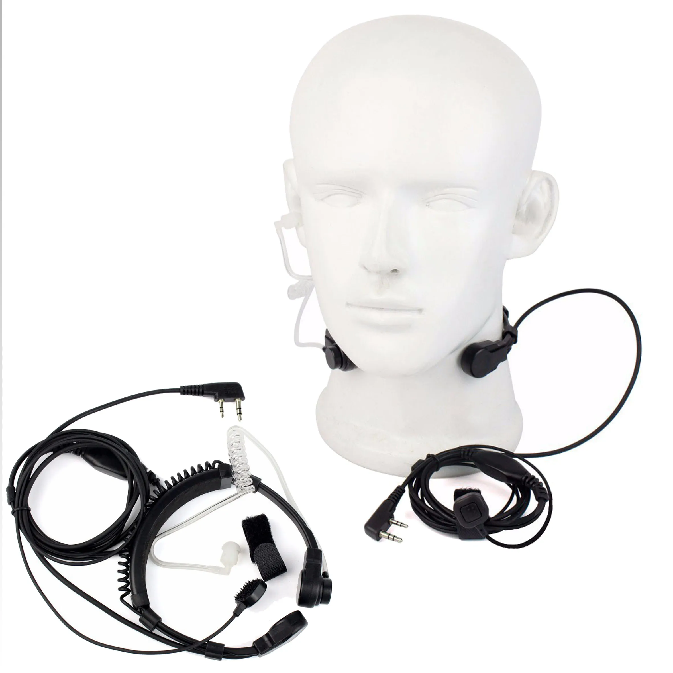 

Throat Vibration Earphone Tactical Throat Microphone Headset PTT for Walkie Talkie BAOFENG Portable Radio UV 5R BF-888S 2-Pin