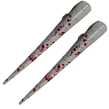 

Pack 2 white duckbill hair clips with smudging