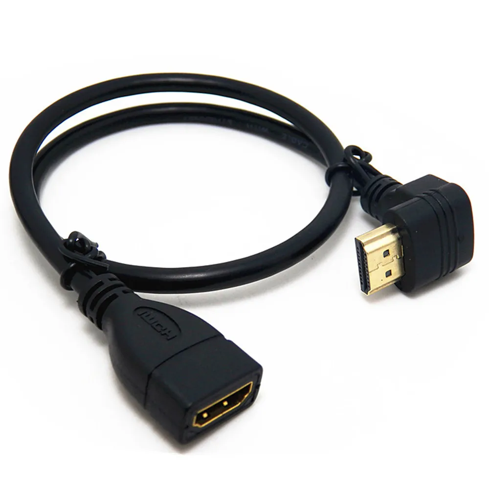 HDMI 2,0 кабель-удлинитель для 90/270 градусов угол Binful HDMI кабель 2*4 K 0,5 м 1080 P 3D для ТВ PC проектор PS3 мужского и женского пола - Цвет: Красный