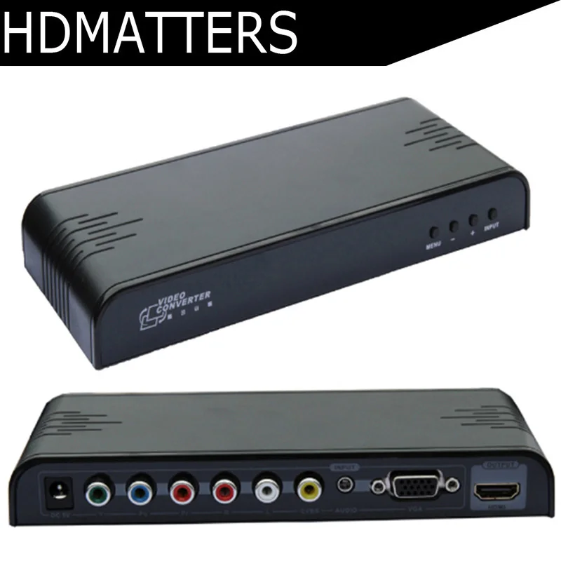 HDmatters VGA Component Ypbpr composite AV to HDMI converter Scaler Mixed inputs Switcher for PC laptop DVD STB