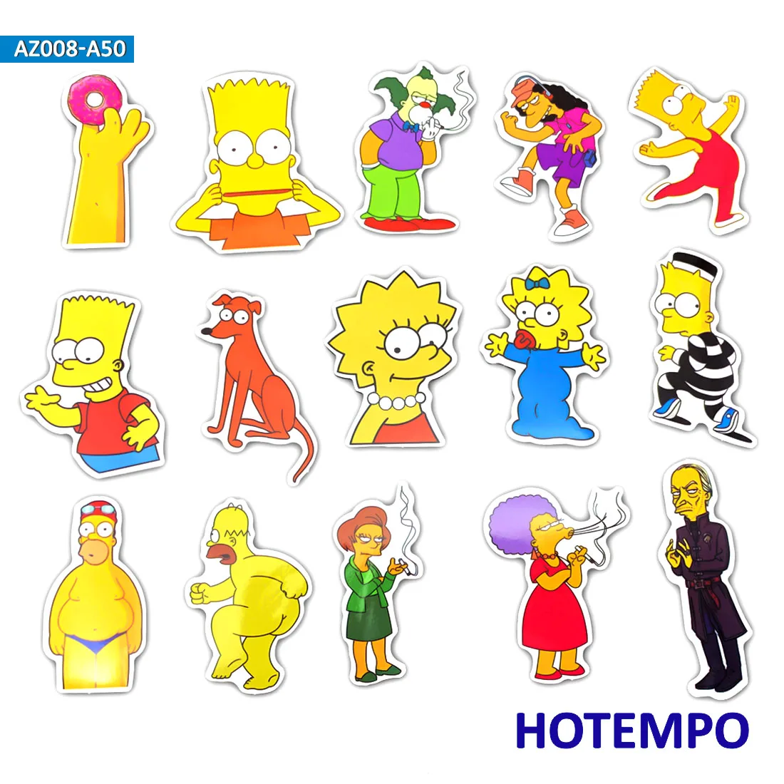 50pcs Simpson Cartoon TV Mixed Creative Stickers for Mobile Phone Laptop Luggage Guitar Case Skateboard Bike Car Decal Stickers 50pcs Simpson Cartoon TV Mixed Creative Stickers for Mobile Phone Laptop Luggage Guitar Case Skateboard Bike Car Decal Stickers