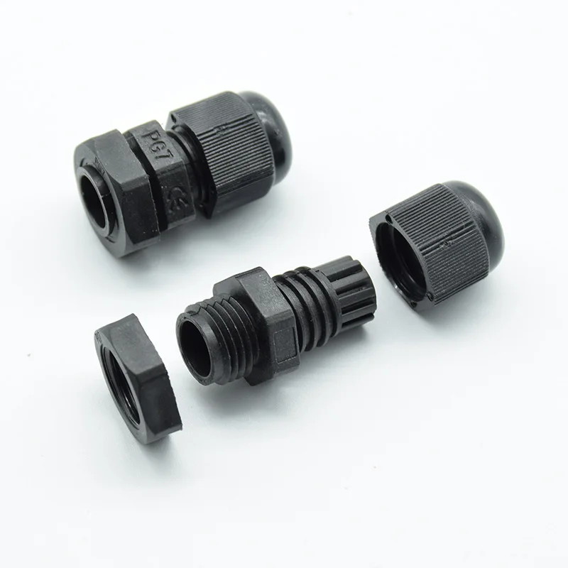 PG7 PG9 PG11 PG13.5 PG16 3-6.5mm-14mm IP68 Black Wire Cable CE Waterproof Nylon Plastic Cable Gland Connector 10pcs cable gland,electrical connector