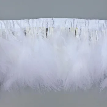 

Leading Supplier in China Factory 10 Meters White color Marabou Turkey Fluff Feather Fringe Trims for crafts& Costumes