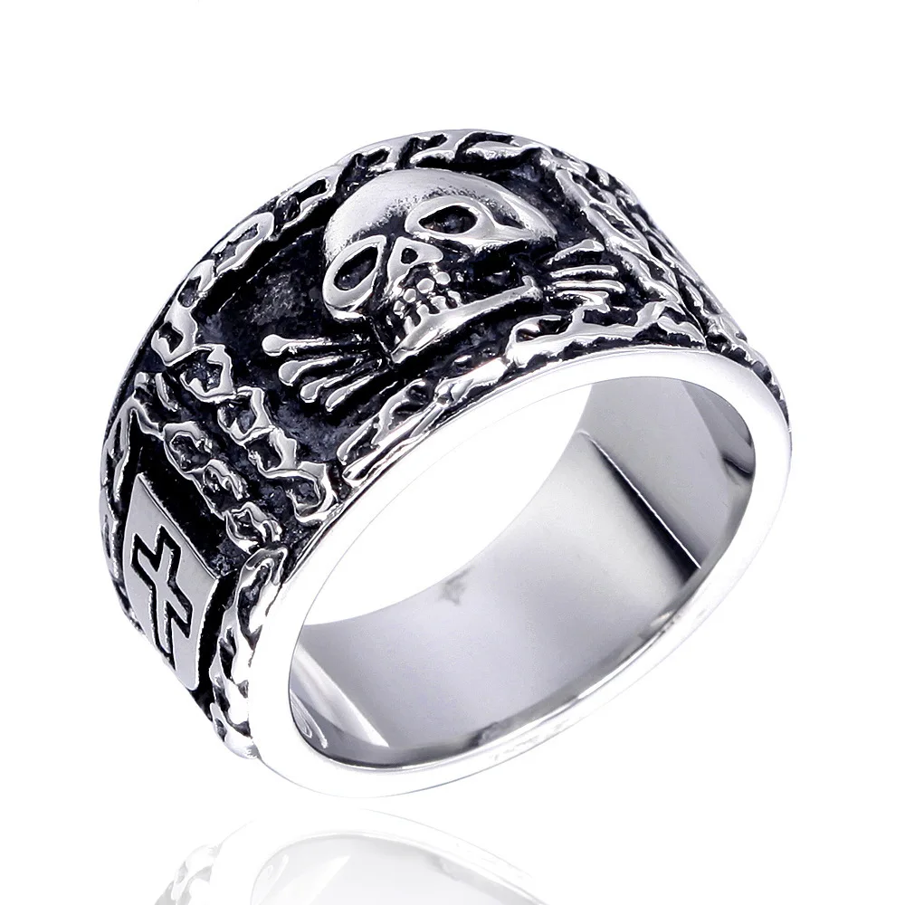 

316L Stainless Steel Skull Bones Man Men Rings Titanium Punk Rock Hip Hop Gothic Creativity for Male Boy Fashion Jewelry Gift