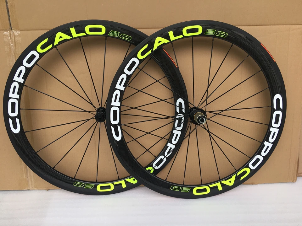 Road bike carbon wheels 50mm carbon bike wheelset clincher C55 fluo